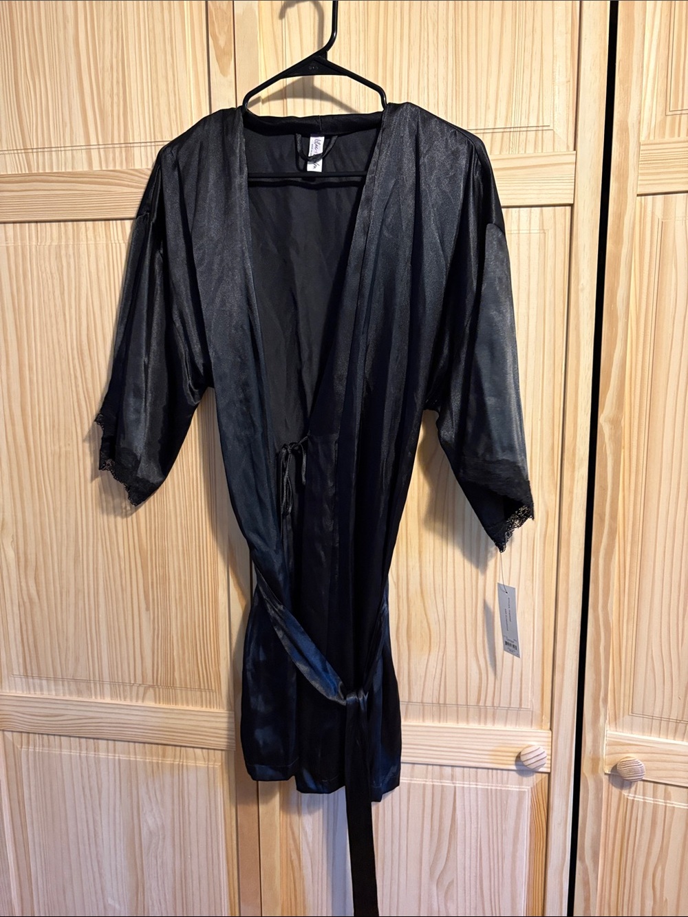 Black Satin Robe for Women - Intimates & Sleepwear